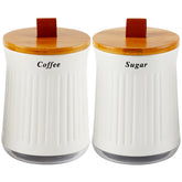 Jogo De Latas Decorativas Para Café E Açúcar Potes Coffee Sugar Condimentos